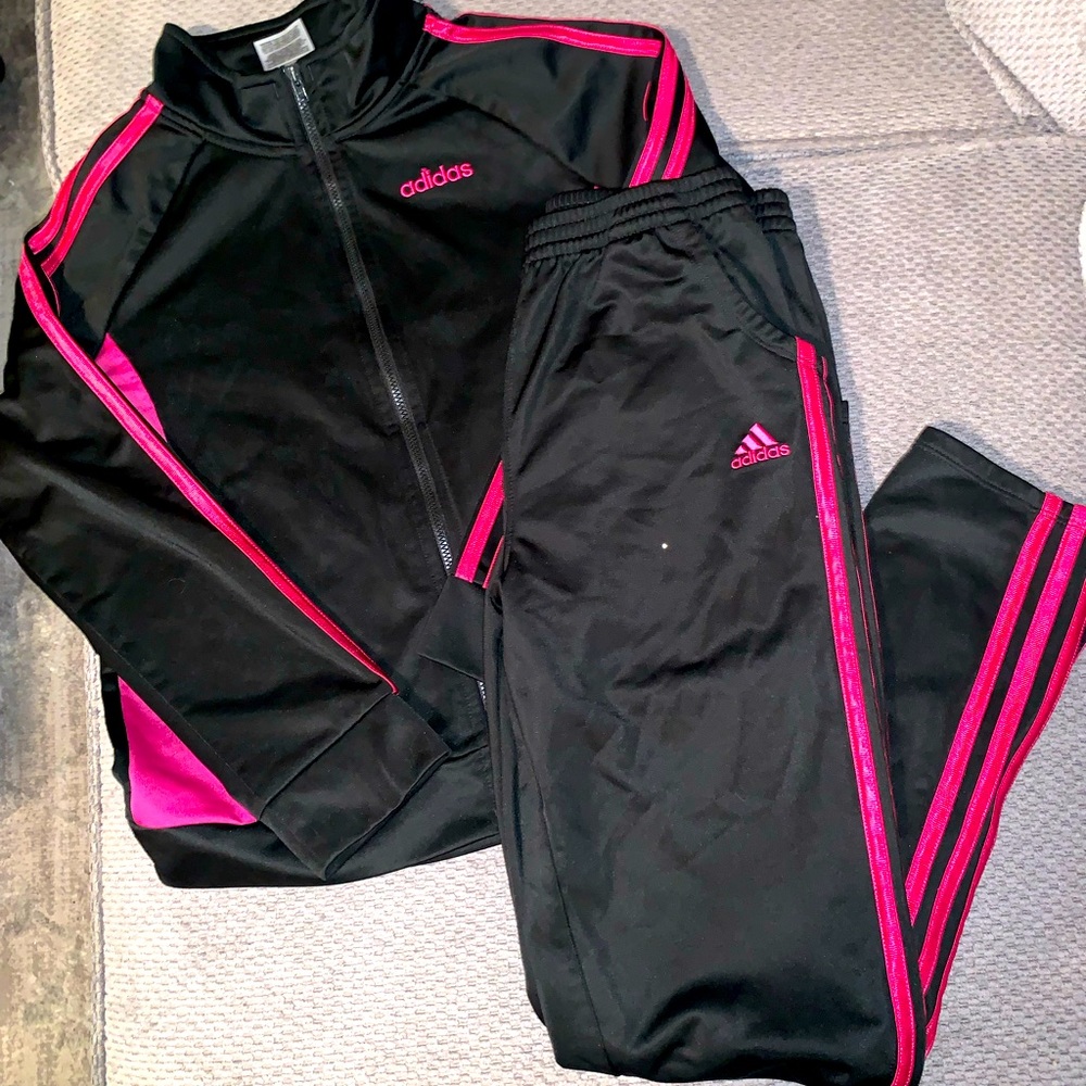 Adidas tricot girls track suit. Sz. Lg (14)